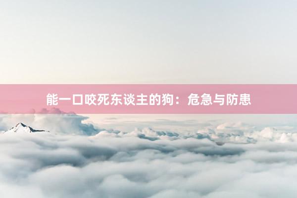 能一口咬死东谈主的狗:危急与防患